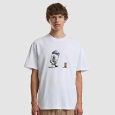 Mister Tee Star Wars Mandalorian R2D2 Grogu Loose Tee bijela