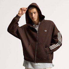adidas Originals adiSignature 3 Stripes Full Zip Hoodie smeđa