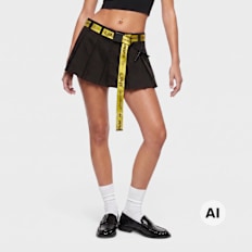 Off-White Pleated Mini Skirt Nero