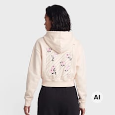 Off-White Crop Hoodie bege