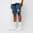 2Y STUDIOS Leonardo Ripped Slim Fit Shorts blauw