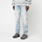Smoke Rise Crystal Effect Washed Jeans blauw