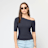 Urban Classics Ladies Organic Asymmetric Rib Tee blau