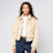 Karl Kani Signature Faux Suede Oversized Bomber Jacket beige