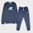 New Balance French Terry Stacked Logo Crew & Jog Set blau