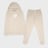 New Balance French Terry Stacked Logo Crew & Jog Set beige