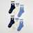 New Balance 6 PACK - Kids Everyday Stripe Midcalf blauw