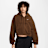 Nike   Studio Fleece Oversized Cropped Full-Zip Hoodie brun