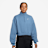 Nike   Studio Fleece Mid Waist Oversized Crop Quarter Zip bleu