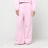 Urban Classics Ladies Fluffy Wideleg Trackpants lichtroze