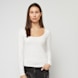 Urban Classics Ladies Wide Neck Longsleeve weiß 41542 1