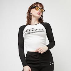 Karl Kani Varsity Crop Block Rib Longsleeve wit