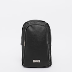 SNIPES Metal Badge Basic Logo Fake Leather Sling Bag schwarz