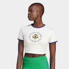 adidas Originals Graphic Crop T-Shirt Summer Glow weiß