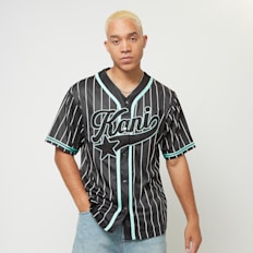 Karl Kani Star Logo Pinstripe Baseball Shirt zwart