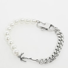 Karl Kani Signature Pearl Bracelet srebrna