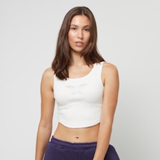 Felicious Cropped Tanktop Rhinestones weiß