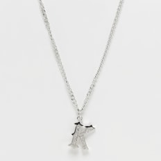 Karl Kani Rhinestone Pendant Cuban Link Chain zilver