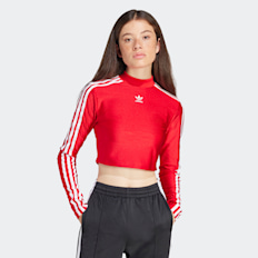 adidas Originals 3-Stripes Cropped Longsleeve rood