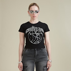 SNIPES Globe Studs Baby Tee zwart