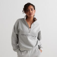 aim'n Varsity Sweat Half Zip gris