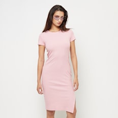 Karl Kani Small Signature Rib Short Sleeve Dress rosa