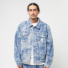 Karl Kani OG Distress Camo Oversized Denim Jacket bleu