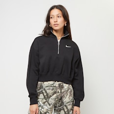 Nike   Sportswear Phoenix Fleece Oversized Quarterzip Cropped Sweatshirt noir