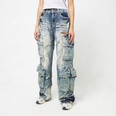 Smoke Rise Distressed High Rise Wide Leg bleu