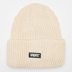 SNIPES Woven Logo Knit Beanie beige