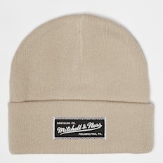 Mitchell & Ness Branded Patch Logo Beanie beige