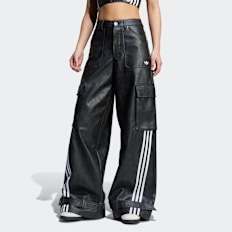 adidas Originals Pantalon Large en Similicuir noir