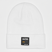 Niet geselecteerd, Alpha Industries, Label Beanie, wit (Uitverkocht)