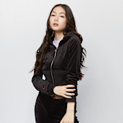 Niet geselecteerd, FUBU, Signature Velours Zip Hoodie, zwart (Uitverkocht)