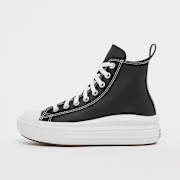 Selected, Converse, Chuck Taylor All Star Move Platform Leather (GS), black