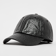 Unselected, SNIPES, Printed Fake Leather Pattern Baseball Cap, black (Sold-out)