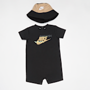 Niet geselecteerd, Nike, Sportswear PE Romper Bucket Hat Set 9 months (2 Piece), zwart (Uitverkocht)