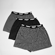 Unselected, SNIPES, 3 PACK - White Tape Woven Boxershorts, black (Sold-out)