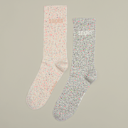 Selected, SNIPES, 2 PACK - Basic Logo Confetti Crew Socks, multi-colour