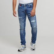 Unselected, 2Y STUDIOS, Julio Ripped Slim Fit Jeans, blue