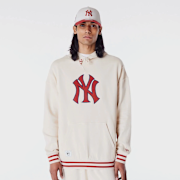 Selected, New Era, New York Yankees MLB Rib Infill Oversized Hoodie, beige