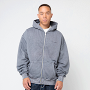 Unselected, Pegador, Logo Oversized Sweat Jacket, grey