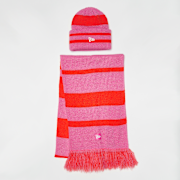 Selected, New Era, Stripe Scarf Beanie Set (2 Piece), multi-colour