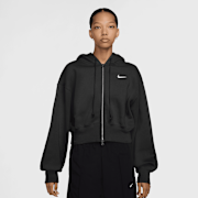 Unselected, Nike, Sportswear Phoenix Fleece Loose Crop Full-Zip Hoodie, black (Sold-out)
