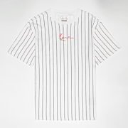 Unselected, Karl Kani, Small Signature Essential Pinstripe Tee Junior, white