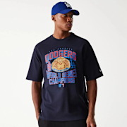 Selected, New Era, MLB Los Angeles Dodgers World Series Oversized Tee, blue
