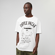 Selected, Mister Tee, Life Happens Coffee Helps Oversize Tee, white