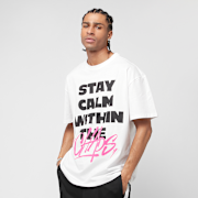 Selected, Mister Tee, Stay Calm In Chaos Oversize Tee, white
