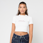 Selected, Pegador, YELENE CROPPED BABY TEE, white