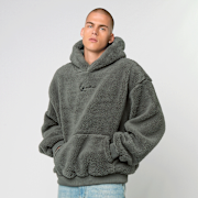 Selected, Karl Kani, Signature Teddy Hoodie, grey